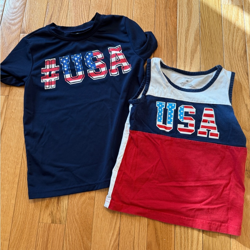 okie dokie Navy & Red USA Graphic Tees - 2 Pack